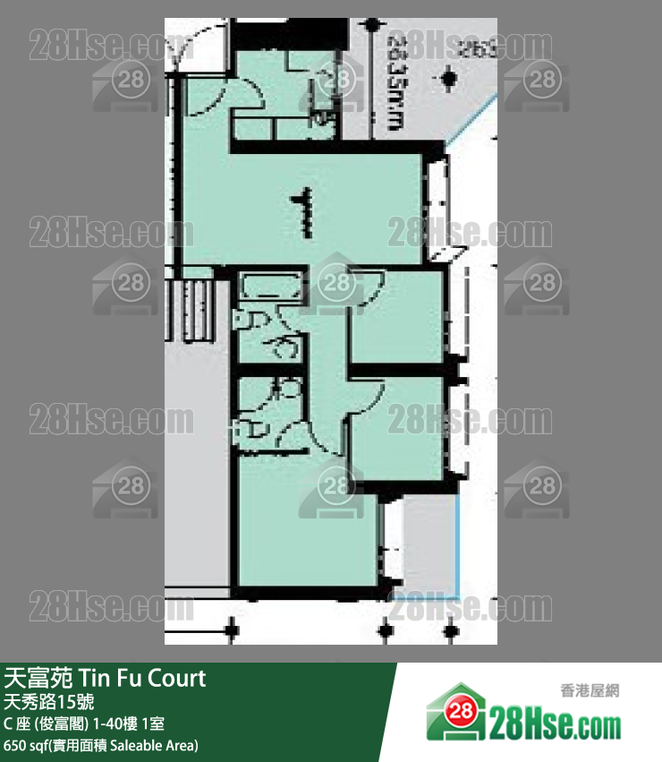 天富苑 C 座 (俊富閣) 29樓 1室 平面圖