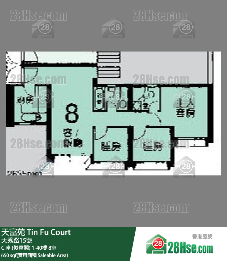 天富苑 C 座 (俊富閣)21樓 8室 平面圖