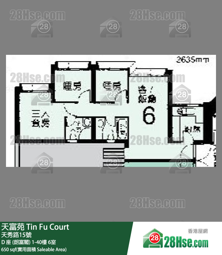 天富苑 D 座 (朗富閣) 31樓 6室 平面圖