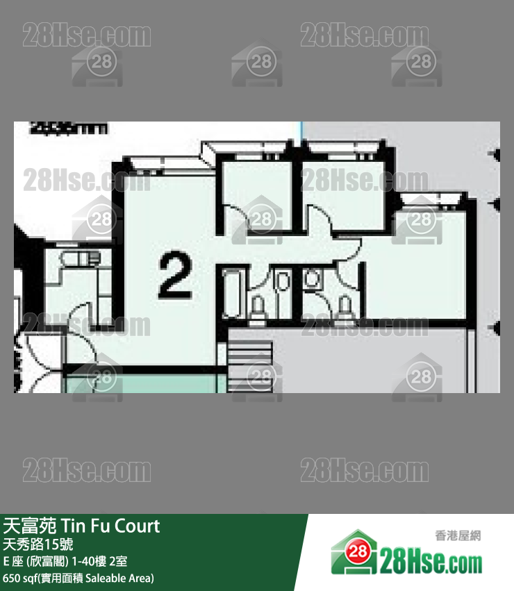天富苑 E 座 (欣富閣)17樓 2室 平面圖