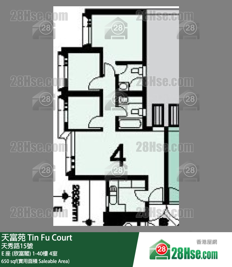 天富苑 E 座 (欣富閣)29樓 4室 平面圖