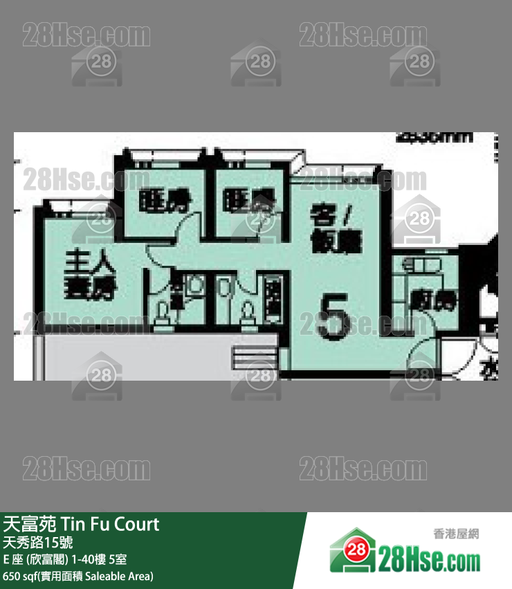 天富苑 E 座 (欣富閣)31樓 5室 平面圖