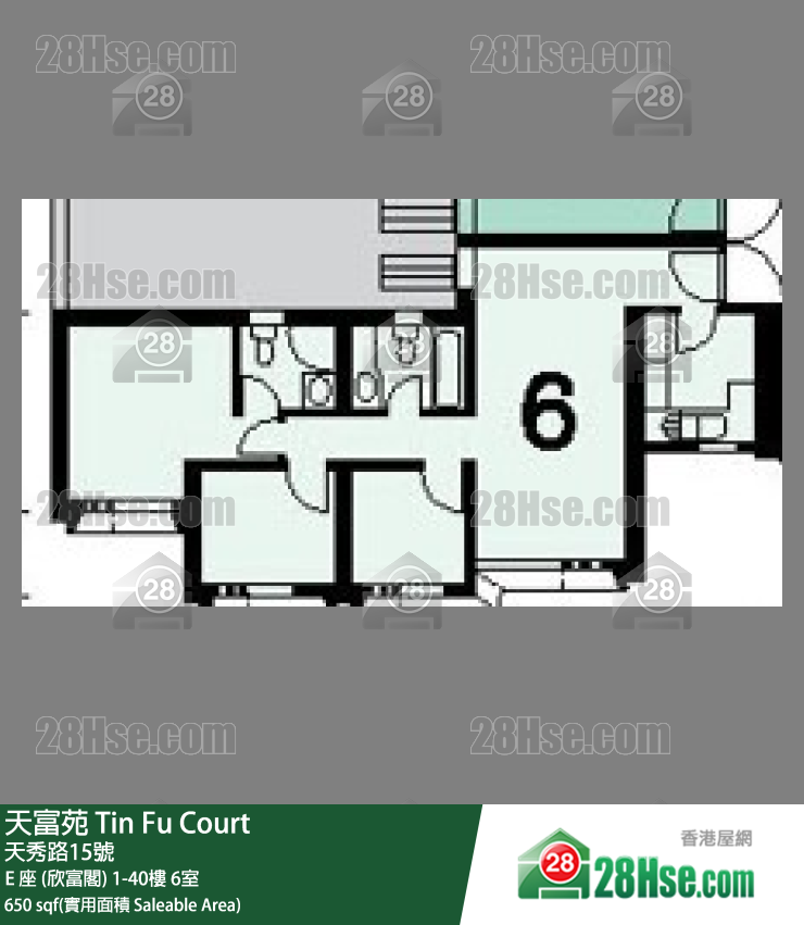 天富苑 E 座 (欣富閣)30樓 6室 平面圖