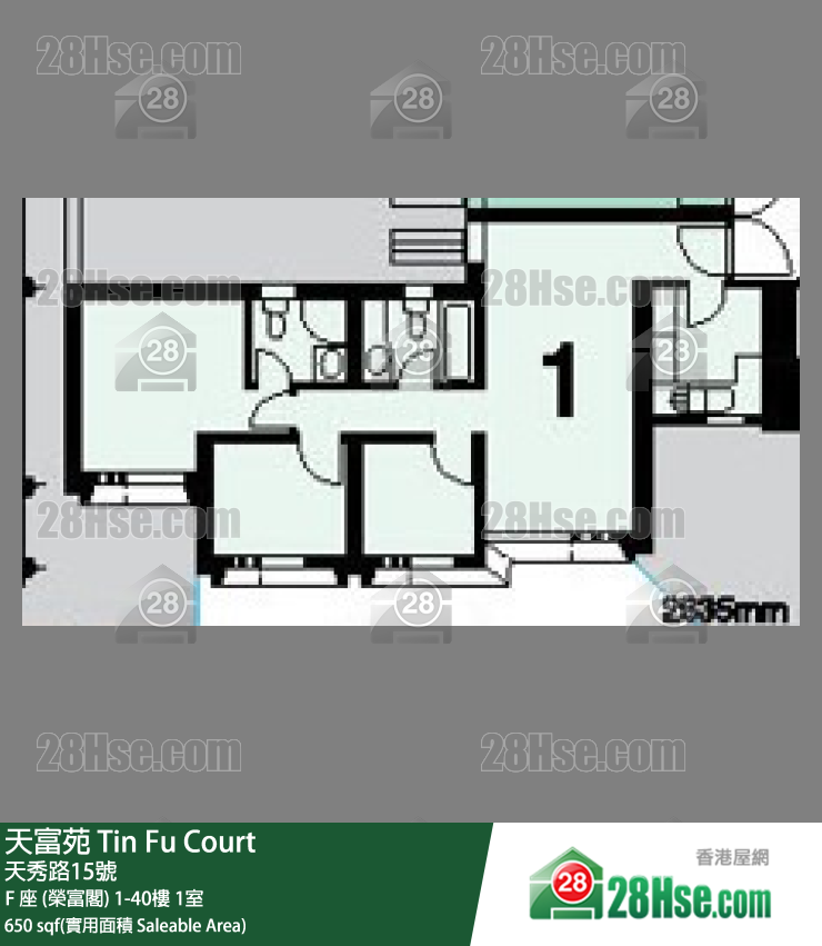 天富苑 F 座 (榮富閣)37樓 1室 平面圖