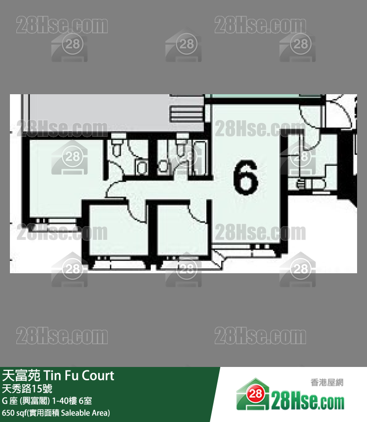 天富苑 G 座 (興富閣)2樓 6室 平面圖