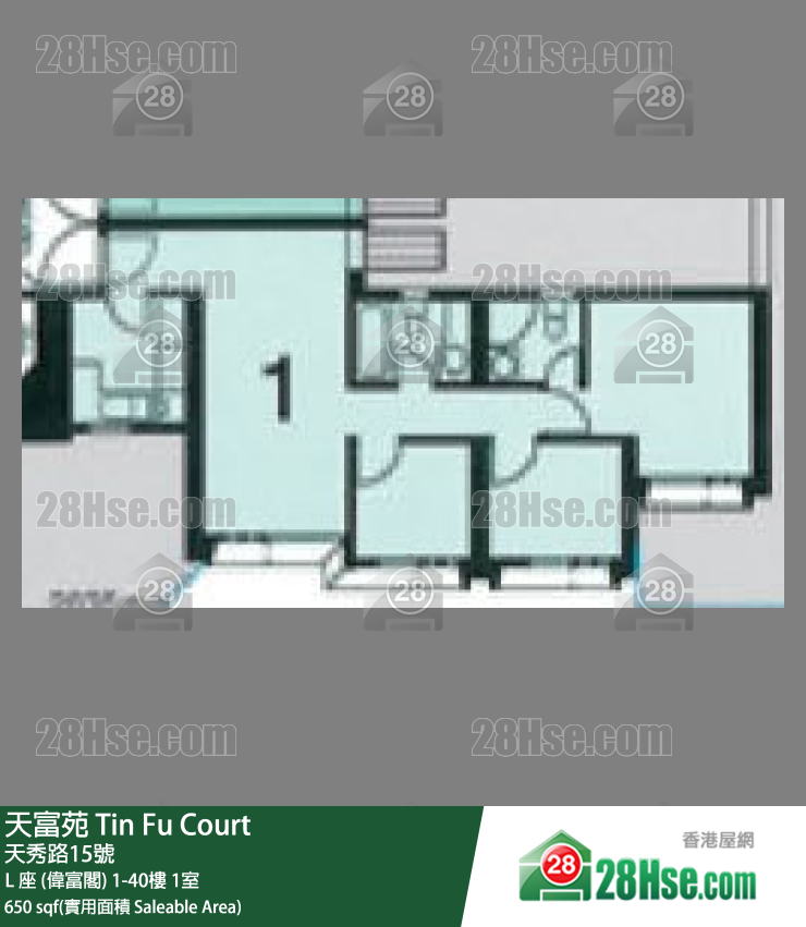天富苑 L 座 (偉富閣)37樓 1室 平面圖