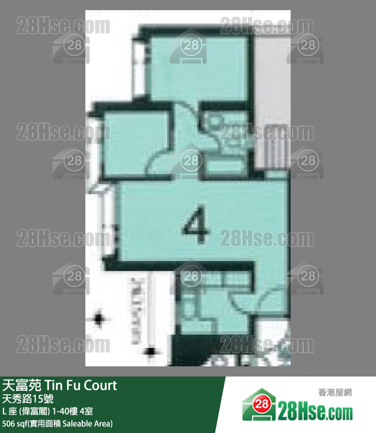 天富苑 L 座 (偉富閣)25樓 4室 平面圖