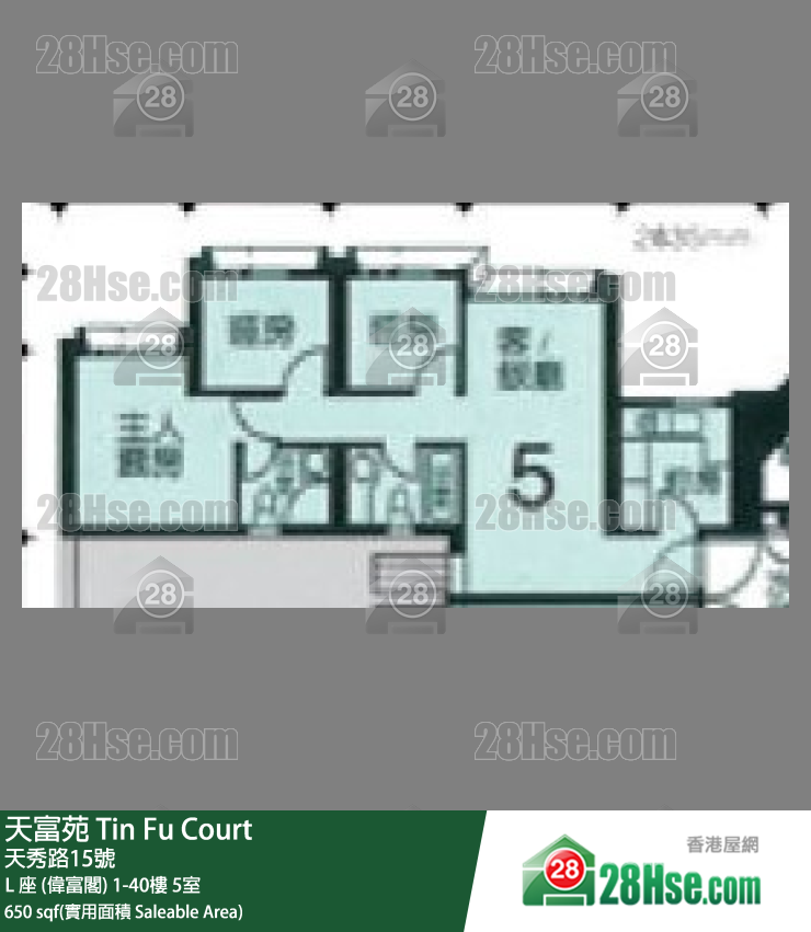 天富苑 L 座 (偉富閣)1樓 5室 平面圖