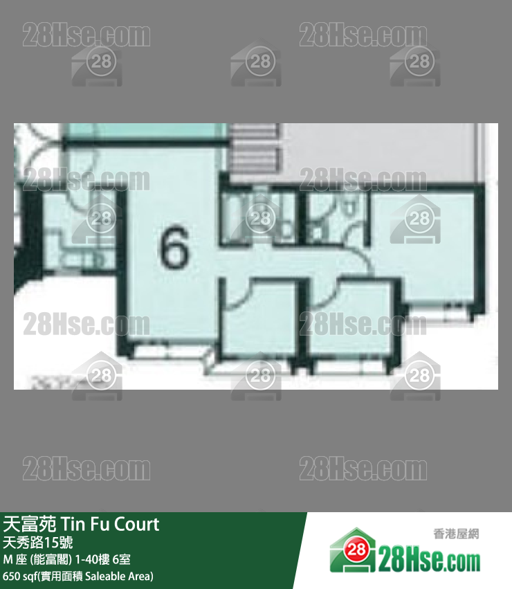 天富苑 M 座 (能富閣)35樓 6室 平面圖