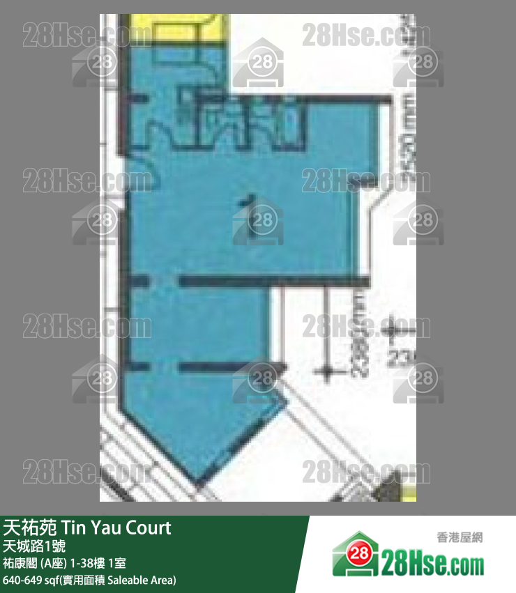 天佑苑 佑康阁 (A座)26楼 1室 平面图