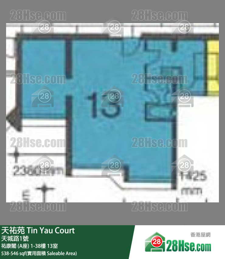 天佑苑 佑康阁 (A座)27楼 13室 平面图