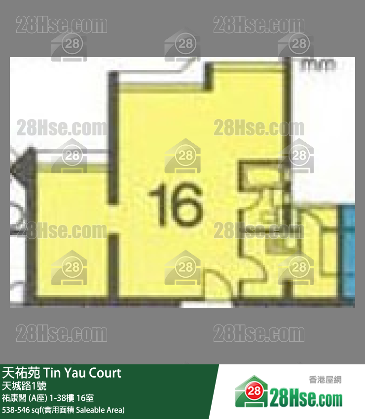 天佑苑 佑康阁 (A座) 27楼 16室 平面图