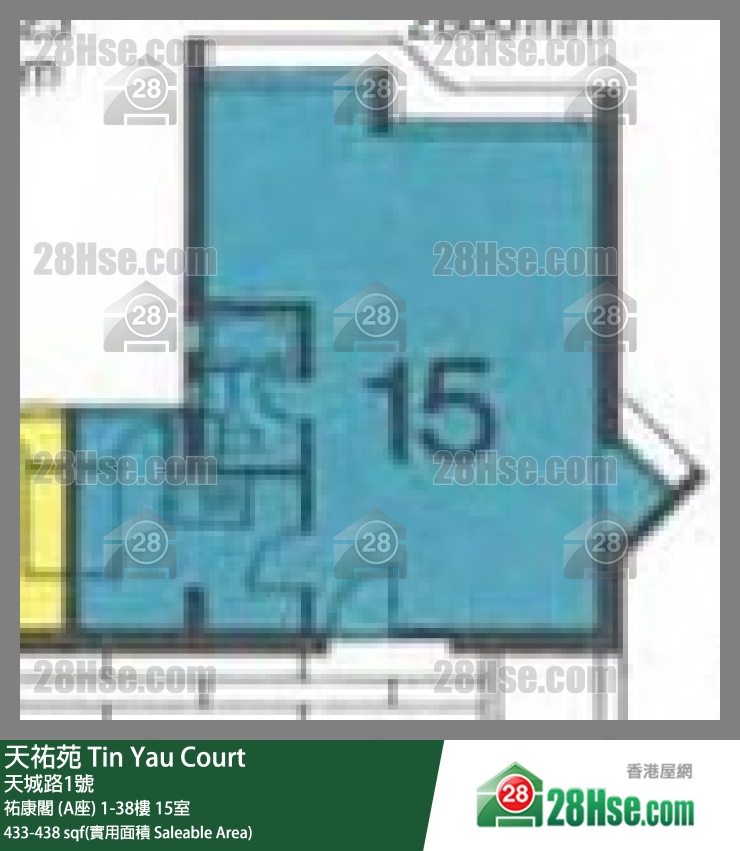 天佑苑 佑康阁 (A座)25楼 15室 平面图