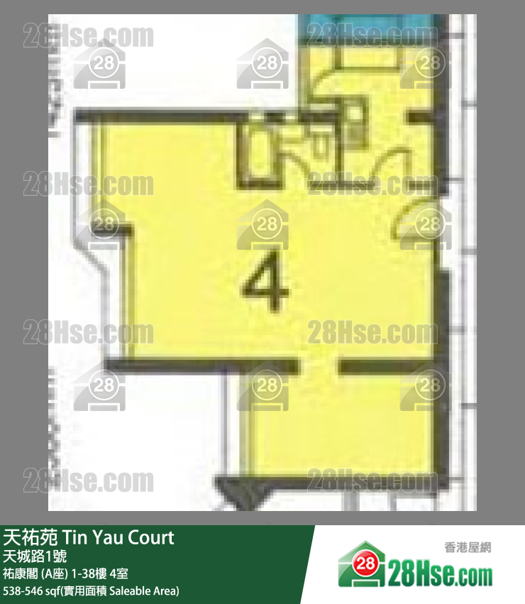 天佑苑 佑康阁 (A座)26楼 4室 平面图