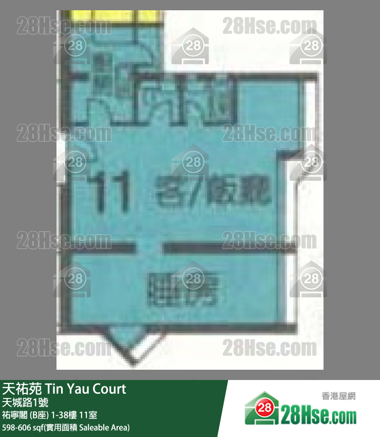 天佑苑 佑宁阁 (B座)22楼 11室 平面图