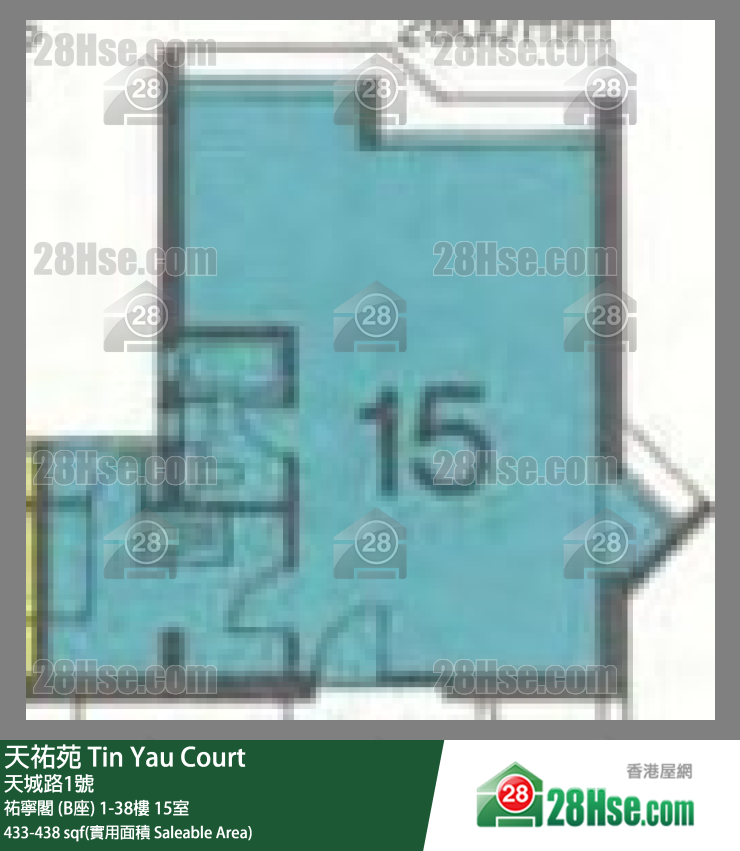 天佑苑 佑宁阁 (B座)36楼 15室 平面图