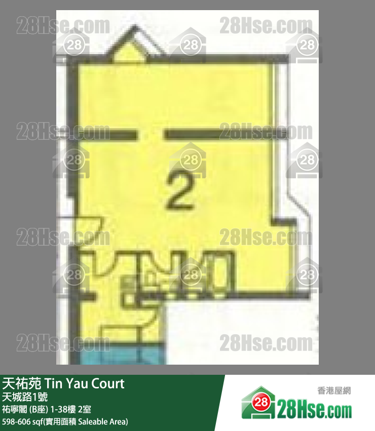 天佑苑 佑宁阁 (B座)35楼 2室 平面图