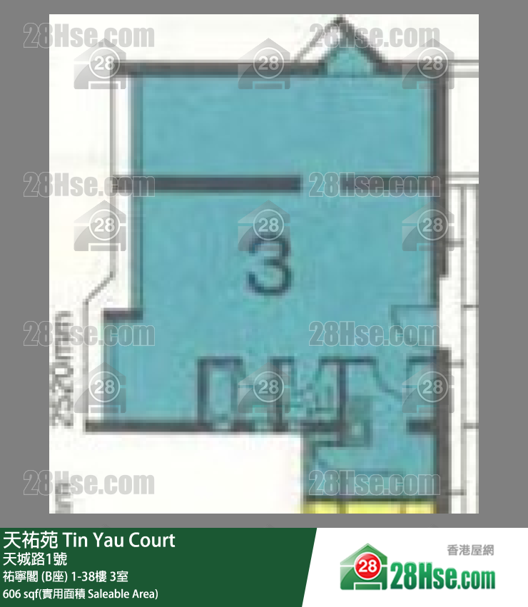 天佑苑 佑宁阁 (B座)29楼 3室 平面图