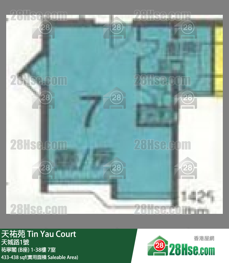 天佑苑 佑宁阁 (B座)3楼 7室 平面图