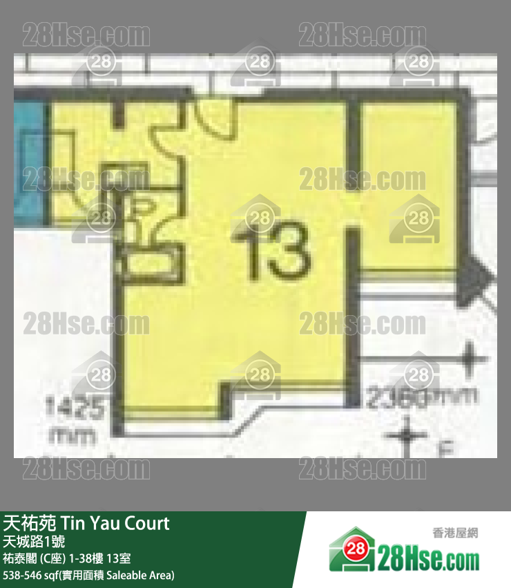 天佑苑 佑泰阁 (C座)25楼 13室 平面图