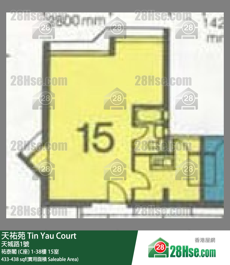 天佑苑 佑泰阁 (C座)4楼 15室 平面图