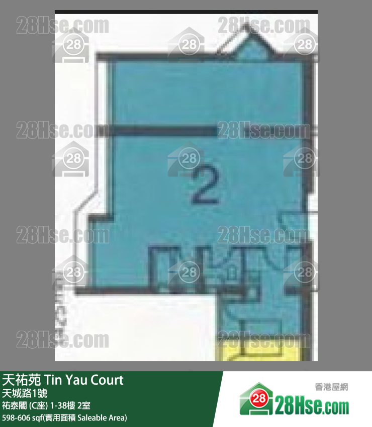 天佑苑 佑泰阁 (C座)26楼 2室 平面图