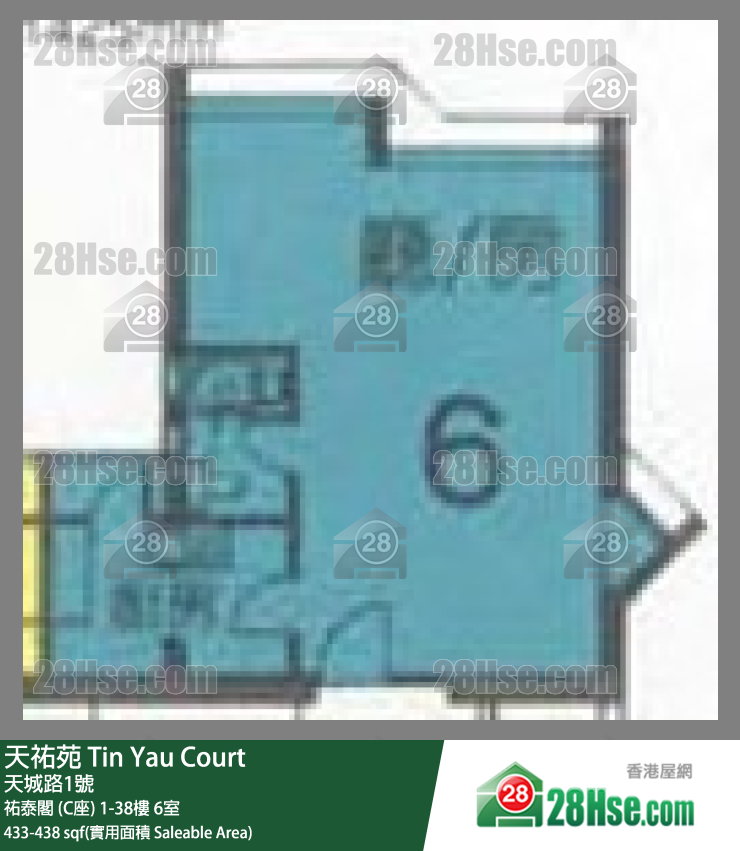 天佑苑 佑泰阁 (C座)26楼 6室 平面图