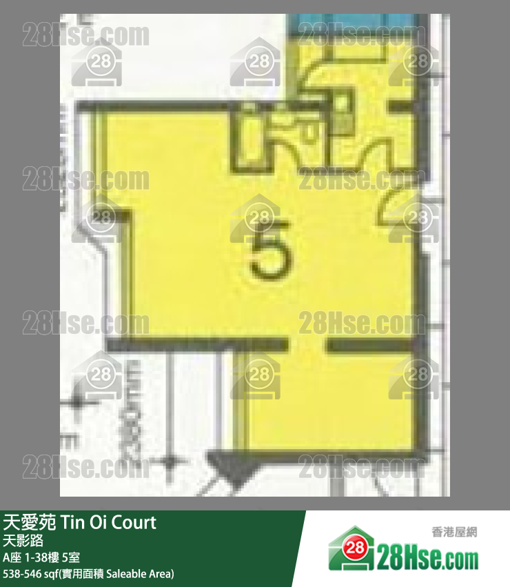 天愛苑 A座27樓 5室 平面圖