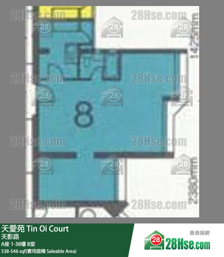 天愛苑 A座 24樓 8室 平面圖