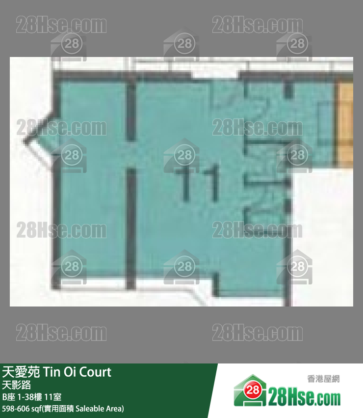 天愛苑 B座 26樓 11室 平面圖