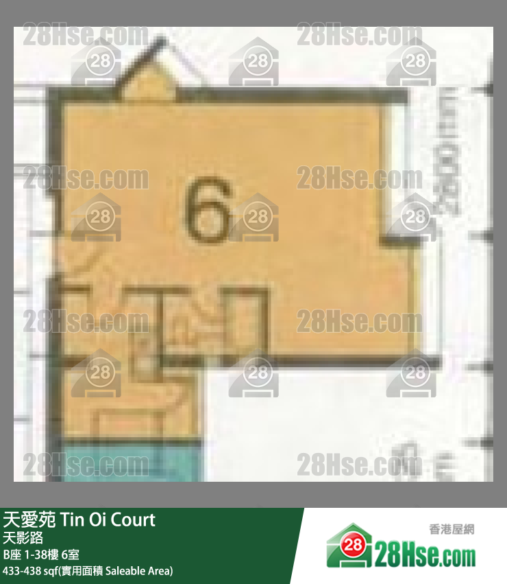 天愛苑 B座 22樓 6室 平面圖