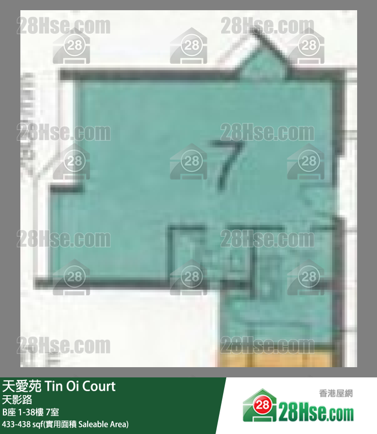 天愛苑 B座34樓 7室 平面圖