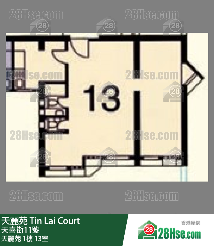 天丽苑 天丽苑1楼 13室 平面图