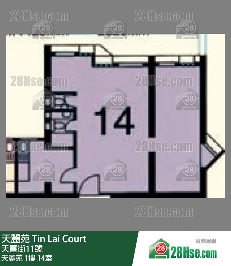 天丽苑 天丽苑1楼 14室 平面图