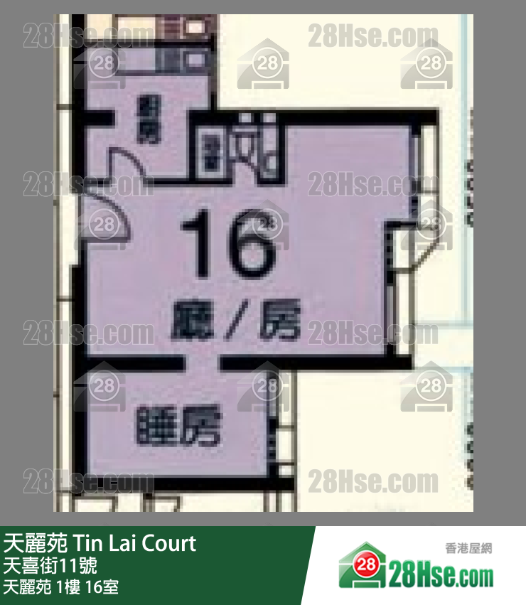 天丽苑 天丽苑1楼 16室 平面图