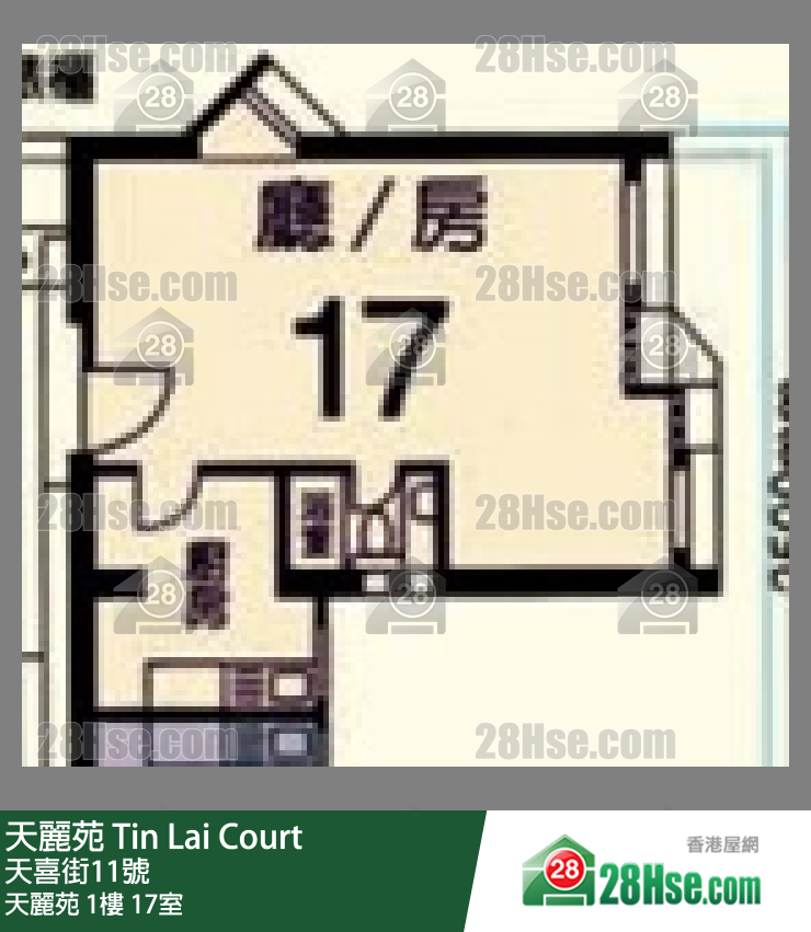 天丽苑 天丽苑1楼 17室 平面图