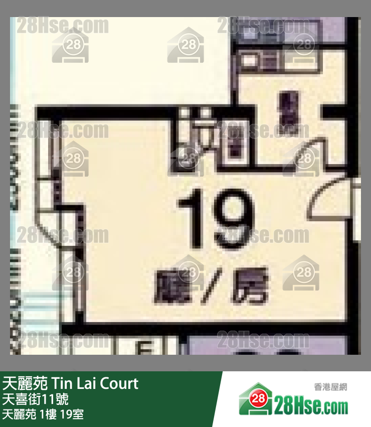 天丽苑 天丽苑1楼 19室 平面图