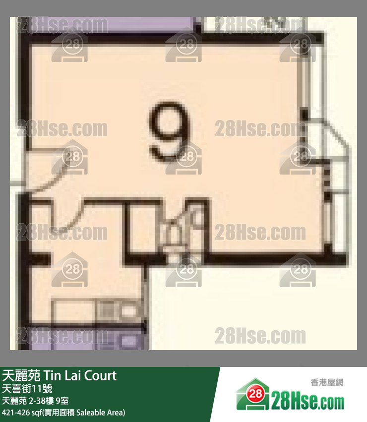 天丽苑 天丽苑4楼 9室 平面图