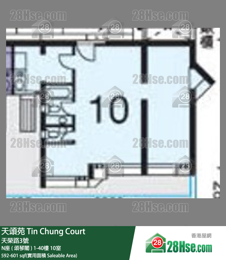 天頌苑 N座 ( 頌琴閣 )5樓 10室 平面圖