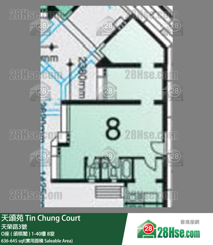 天頌苑 O座 ( 頌棋閣 )39樓 8室 平面圖