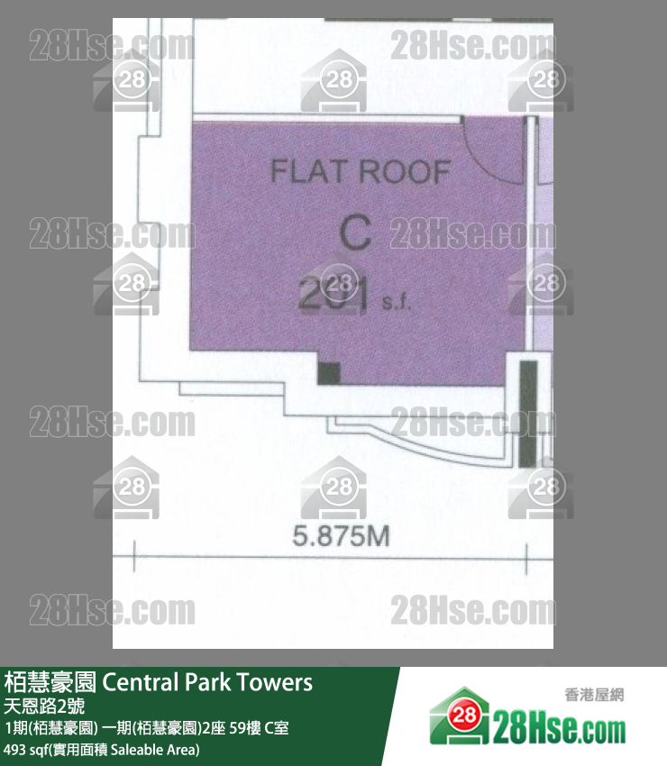 栢慧豪園 1期(栢慧豪園)一期(栢慧豪園)2座59樓 C室 平面圖