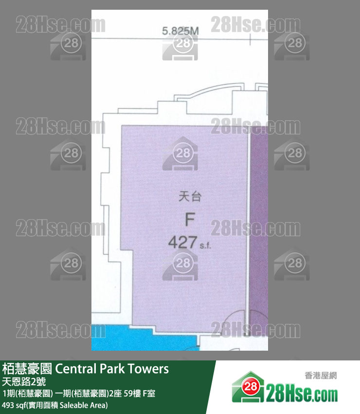 栢慧豪園 1期(栢慧豪園)一期(栢慧豪園)2座59樓 F室 平面圖