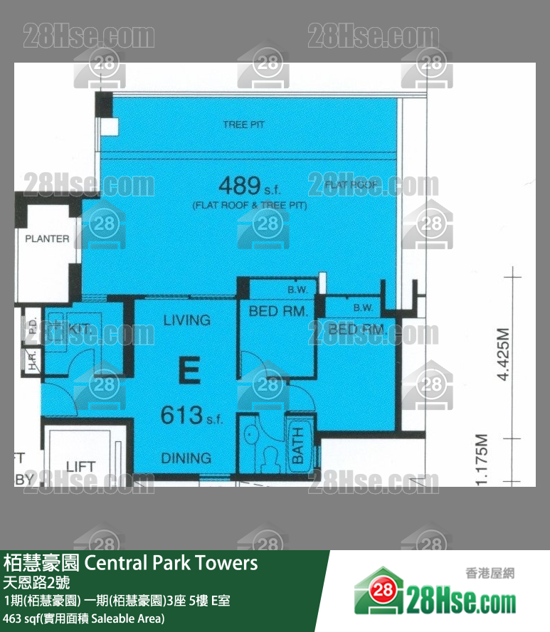 栢慧豪園 1期(栢慧豪園)一期(栢慧豪園)3座5樓 E室 平面圖