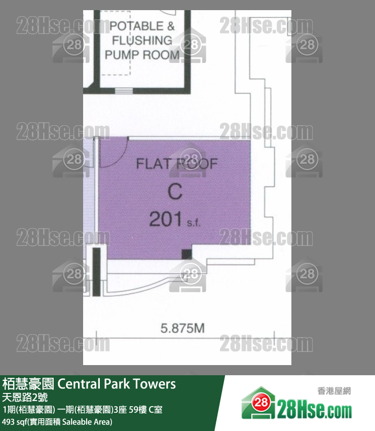 栢慧豪園 1期(栢慧豪園) 一期(栢慧豪園)3座 59樓 C室 平面圖