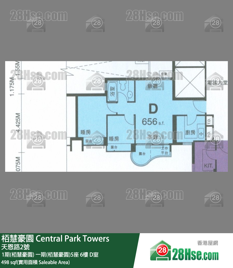 栢慧豪園 1期(栢慧豪園) 一期(栢慧豪園)5座 6樓 D室 平面圖