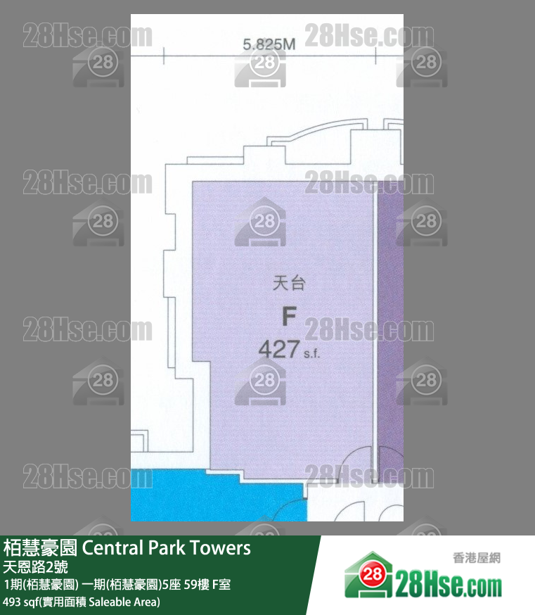栢慧豪園 1期(栢慧豪園) 一期(栢慧豪園)5座 59樓 F室 平面圖