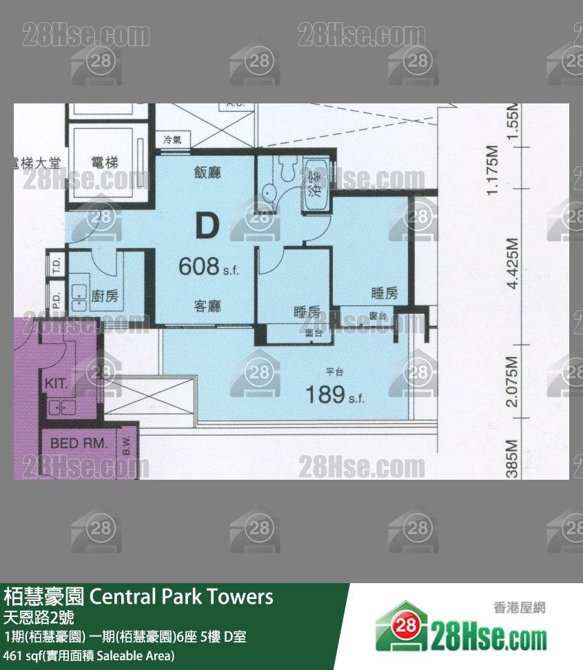 栢慧豪園 1期(栢慧豪園)一期(栢慧豪園)6座5樓 D室 平面圖
