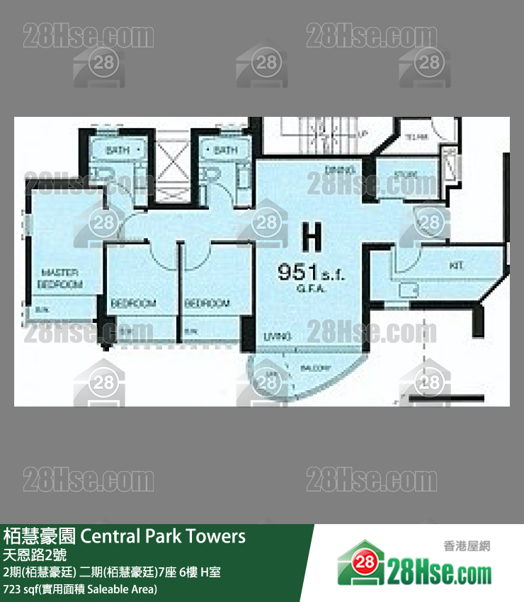 栢慧豪園 2期(栢慧豪廷) 二期(栢慧豪廷)7座 6樓 H室 平面圖