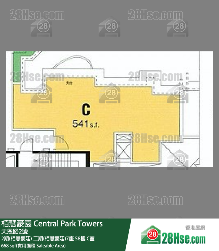栢慧豪園 2期(栢慧豪廷) 二期(栢慧豪廷)7座 58樓 C室 平面圖