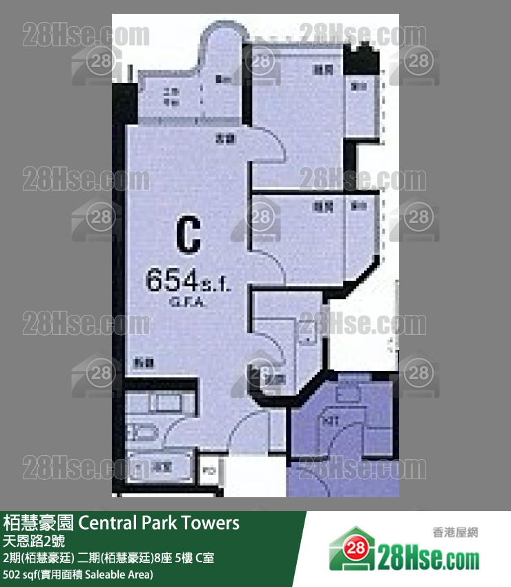 栢慧豪園 2期(栢慧豪廷) 二期(栢慧豪廷)8座 5樓 C室 平面圖
